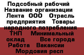 Подсобный рабочий › Название организации ­ Лента, ООО › Отрасль предприятия ­ Товары народного потребления (ТНП) › Минимальный оклад ­ 1 - Все города Работа » Вакансии   . Мордовия респ.